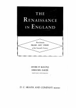 THE RENAISSANCE IN ENGLAND