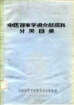 中医各家学说文献资料分类目录