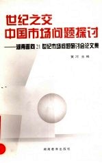 世纪之交中国市场问题探讨 湖南面向21世纪市场问题研讨会论文集