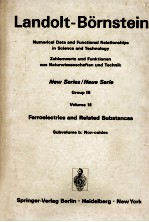 LANDOLT-BORNSTEIN GROUPPE III:CRYSTAL AND SOLID STATE PHYSICS VOLUME 16 REVISED