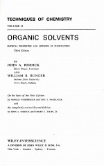 TECHNIQUES OF CHEMISTRY VOLUME II ORGANIC SOLVENTS