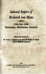 SELECTED PAPERS OF RICHARD VON MISES VOLUME ONE GEOMETRY