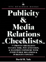 PUBLICITY AND MEDIA RELATIONS CHECKLISTS