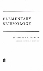 ELEMENTARY SEISMOLOGY