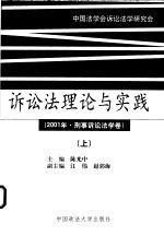 诉讼法理论与实践  上  2001年·刑事诉讼法学卷