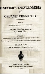 ELSEVIER'S ENCYCLOPEAEDIA OF ORGANIC CHEMISTRY VOLUME 14-SUPPLEMENT PAGES 2991S-3672S