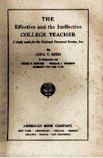 THE EFFECTIVE AND THE INEFFECTIVE COLLEGE TEACHER