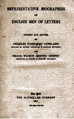 REPRESENTATIVE BIOGRAPHIES OF ENGLISH MEN OF LETTERS