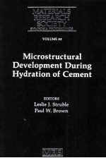 MATERIALS RESEARCH SOCIETY SYMPOSIA PROCEEDINGS VOLUME 85 Microstructural Development During Hydrati