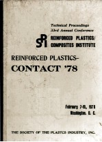 PREPRINT OF THE THIRTY-THIRD ANNUAL CONFERENCE REINFORCED PLASTICS/COMPOSITES INSTITUTE