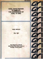 COAL CATALYZATION TO SIMPLIFY THE CONVERSION OF COAL TO SNG