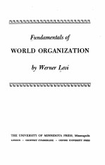 FUNDAMENTALS OF WORLD ORGANIZATION