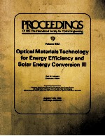 Proceedings of SPIE-The International Society for Optical Engineering Volume 502 Optical Materials T