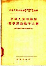 中华人民共和国刑事诉讼教学大纲 综合大学法律系及政法学院用