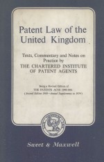 PATENT LAW OF THE UNITED KINGDOM