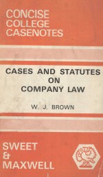 CASES AND STATUTES ON COMPANY LAW