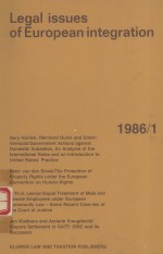 LEGAL ISSUES OF EUROPEAN INTEGRATION 1986/1