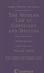 THE MODERN LAW OF COPYRIGHT AND DESIGNS VOLUME 3 FOURTH EDITION