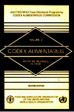 Codex alimentarius volume two pesticideresidues in food