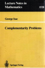 LECTURE NOTES IN MATHEMATICS 1528: COMPLEMENTARITY PROBLEMS