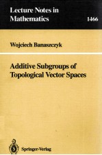 LECTURE NOTES IN MATHEMATICS 1466: ADDITIVE SUBGROUPS OF TOPOLOGICAL VECTOR SPACES