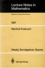 LECTURE NOTES IN MATHEMATICS 1367: WEAKLY SEMIALGEBRAI SPACES