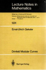 LECTURE NOTES IN MATHEMATICS 1231: DRINFELD MODULAR CURVES