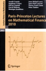 PARIS-PRINCETON LECTURES ON MATHEMATICAL FINANCE 2010