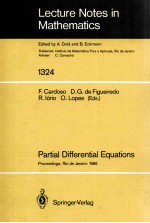 LECTURE NOTES IN MATHEMATICS 1324: PARTIAL DIFFERENTIAL EQUATIONS