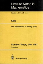 LECTURE NOTES IN MATHEMATICS 1380: NUMBER THEORY