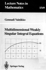 LECTURE NOTES IN MATHEMATICS 1549: MULTIDIMENSIONAL WEAKLY SINGULAR INTEGRAL EQUATIONS