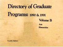 DIRECTORY OF GRADUATE PROGRAMS:1990 & 1991 VOLUME B TENLFTH EDITION