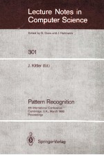 Lecture Notes in Computer Science 301 Pattern Recognition 4th International Conference Cambridge