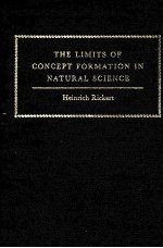 THE LIMITS OF CONCEPT FORMATION IN NATURAL SCIENCE