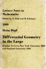 LECTURE NOTES IN MATHEMATICS 1000: DIFFERENTIAL GEOMETRY IN THE LARGE