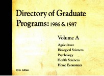 DIRECTORY OF GRADUATE PROGRAMS:1986 & 1987 VOLUME A