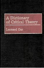 A DICTIONARY OF CRITICAL THEORY