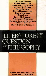 LITERATURE AND THE QUESTION OF PHILOSOPHY