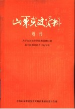 山东党史资料 增刊 关于山东地方党组织创建时期若干问题讨论会讨论专辑