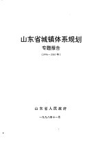 山东省城镇体系规划 专题报告 1996-2010年