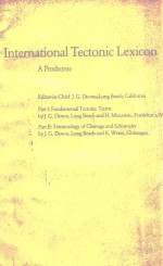 INTERNATIONAL TECTONIC LEXICON WITH 13 FIGURES AND APPENDIX IN THE TEXT