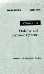 Translations Series 1 Volume 5 Stability and Dynamic Systems