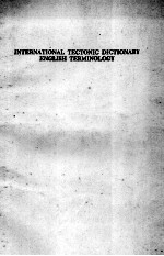 INTERNATIONAL TECTONIC DICTIONARY ENGLISH TERMINOLOGY