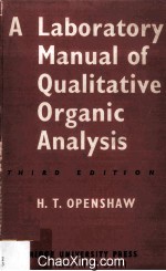 A Laboratory Manual of Qualitative Organic Analysis