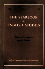 THE YEARBOOK OF ENGLISH STUDIES VOLUME 9 Theatrical Literature Special Number