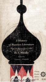 A History of Russian Literature From Its Beginnings To 1900