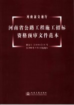 河南省公路工程施工招标资格预审文件范本 2006年版