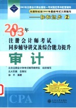 2003年注册会计师考试同步辅导讲义及综合能力提升 审计