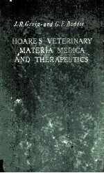 HOARES BETERINARY MATERIA MEDICA AND THERAPEUTICS