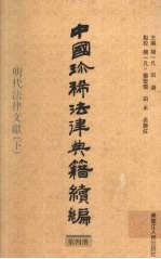 中国珍稀法律典籍续编  第4册：明代法律文犀?  下